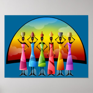 afrikaanse vrouwen met boten poster