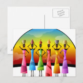 Afrikaanse vrouwen met potloden op hun hoofd briefkaart (Voorkant / Achterkant)