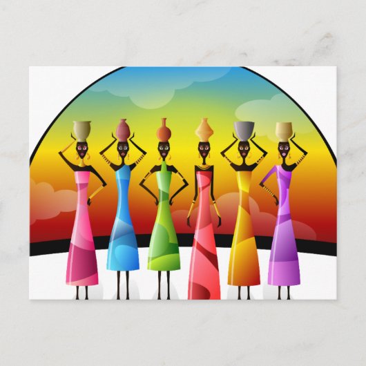 Afrikaanse vrouwen met potloden op hun hoofd briefkaart (Voorkant)