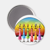 Afrikaanse vrouwen met schepen magneet (Voorkant / Achterkant)