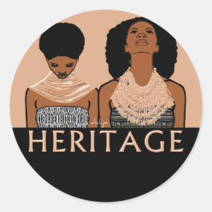 Afrikaanse vrouwen met stammenKettingen Ronde Sticker