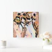 Afrikaanse Vrouwen Wandklok Vierkante Klok (Huis)