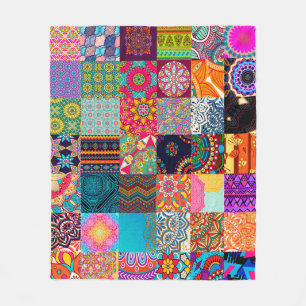 Afrikaanse Wax Print Patchwork Ankara Etnische Sto Fleece Deken