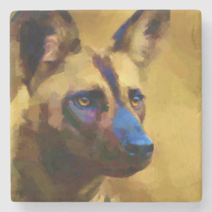 Afrikaanse Wild Dog Stenen Onderzetter