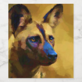Afrikaanse Wild Dog Wijn Etiket (Enkel label)