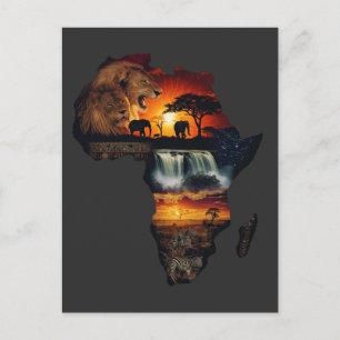 Afrikaanse wild safari collage briefkaart