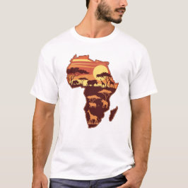 Afrikaanse wilde dieren bij zonsondergang t-shirt