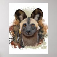 Afrikaanse wilde hond | Abstracte verfspat