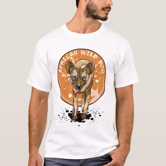 Afrikaanse wilde hond geschilderde hond t-shirt (Voorkant)