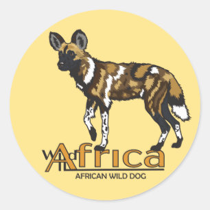 Afrikaanse wilde hond. Wild Africa Ronde Sticker