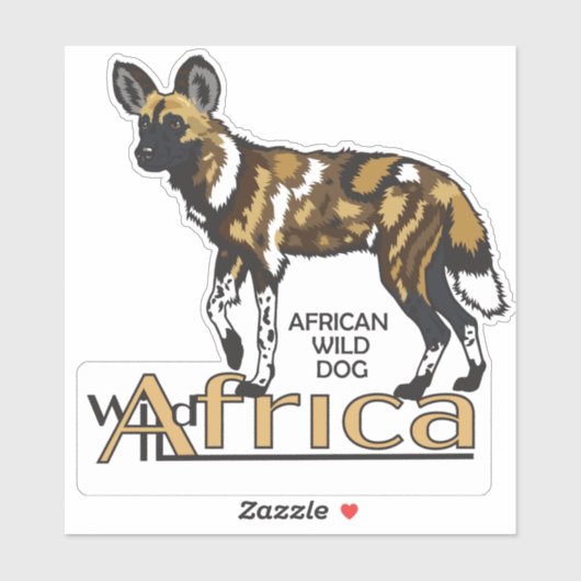 Afrikaanse wilde hond. Wild Africa Sticker (Vel)