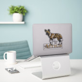 Afrikaanse wilde hond. Wild Africa Sticker (Laptop op bureau)