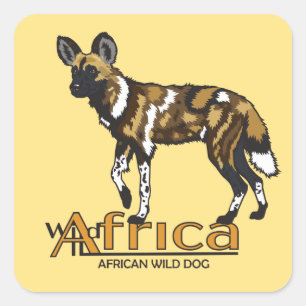 Afrikaanse wilde hond. Wild Africa Vierkante Sticker
