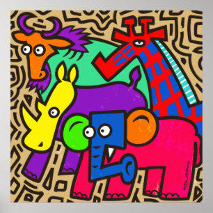 Afrikaanse Wildlife Art Poster