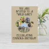 Afrikaanse Wildlife Pawprint Collage aangepaste te Kaart (Staand voorkant)