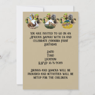 Afrikaanse Wildlife Pawprint Collage aangepaste te Kaart