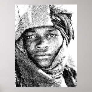 Afrikaanse woestijnjongen poster