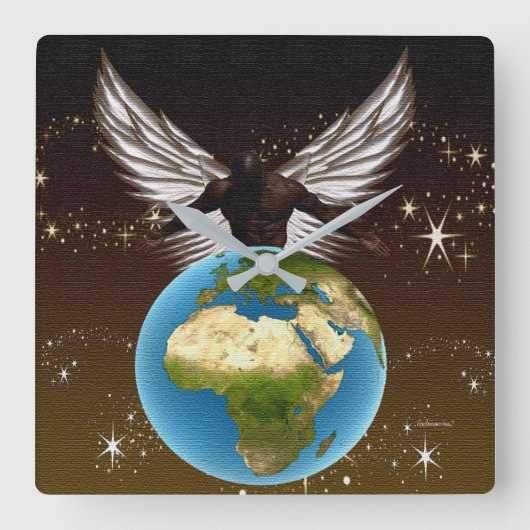 Afrikaanse zegeningen vierkante klok (Voorkant)