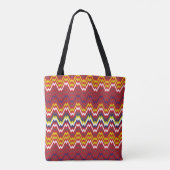 Afrikaanse Zigzag Chevron Weave Striped Pattern Draagtas (Achterkant)