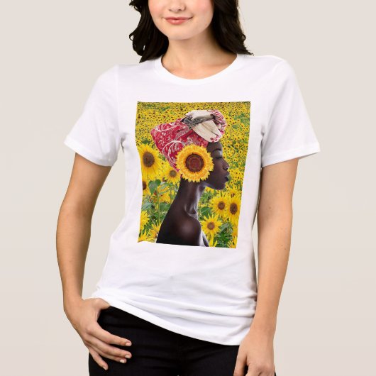 Afrikaanse zonnebloem Tri-Blend shirt (Voorkant)