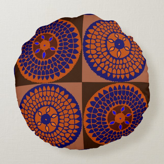 Afrikaanse zonnebloempel rond kussen (Achterkant)