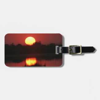 Afrikaanse zonsondergang bagagelabel