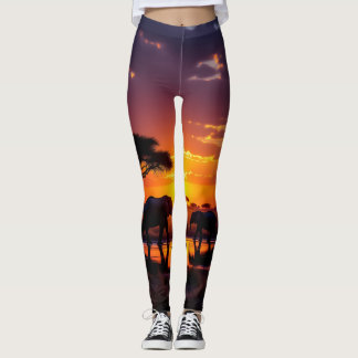 Afrikaanse Zonsondergang Majesteit Leggings Panty