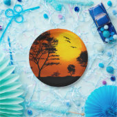 Afrikaanse zonsondergang papieren bordje (Feest)