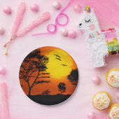 Afrikaanse zonsondergang papieren bordje (Feest)