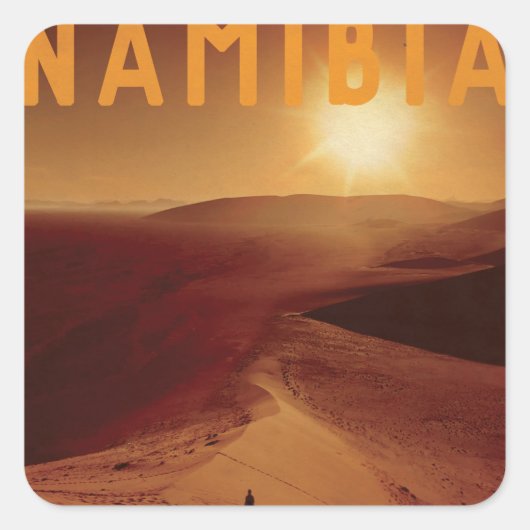 -Afrikaanse zonsondergang Vierkante Sticker (Voorkant)