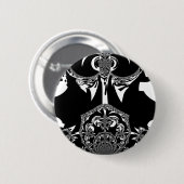 Afrikaanse zwart-wit kunst print ronde button 5,7 cm (Voorkant /achterkant)