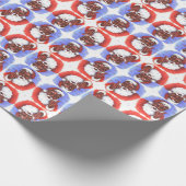 Afrikaanse zwarte bruine hispanische kerstman cadeaupapier (Hoek)