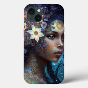 Afrikaanse zwarte godin koningin Fantasy Art iPhone 13 Hoesje