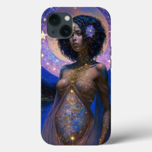 Afrikaanse zwarte godin koningin Fantasy Art iPhone 13 Hoesje