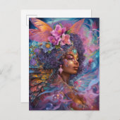 Afrikaanse zwarte godin koningin Fantasy Art P Briefkaart (Voorkant / Achterkant)