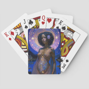 Afrikaanse zwarte godin koningin Fantasy Art Pokerkaarten
