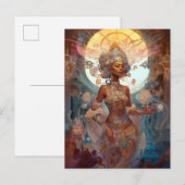 Afrikaanse zwarte godin Sorceress Fantasy Briefkaart (Voorkant / Achterkant)