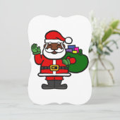 afrikaanse zwarte kerstman xmas kaart (Staand voorkant)