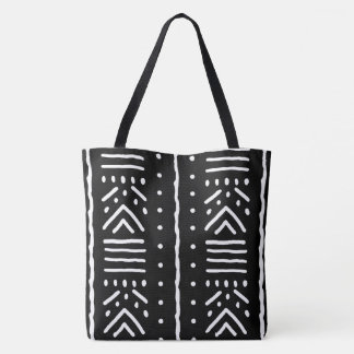 Afrikaanse Zwarte Modderdoek Tote Tas - Draagstijl