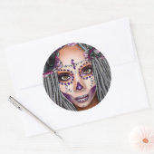Afrikaanse zwarte vrouw Voodoo Priestsess Fantasy Ronde Sticker (Envelop)