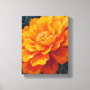 Afrikaantje Bloem Aquarel Bloemschildering Canvas Afdruk