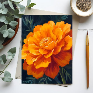 Afrikaantje Bloem Waterverf Bloemschildering Briefkaart