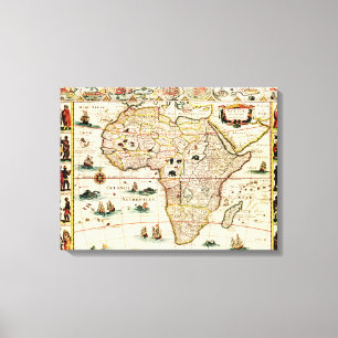 AfrikaPanoramische KaartAfrika Canvas Afdruk