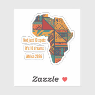 Afrique 10 Rêves 2026 Autocollant de fan de footba