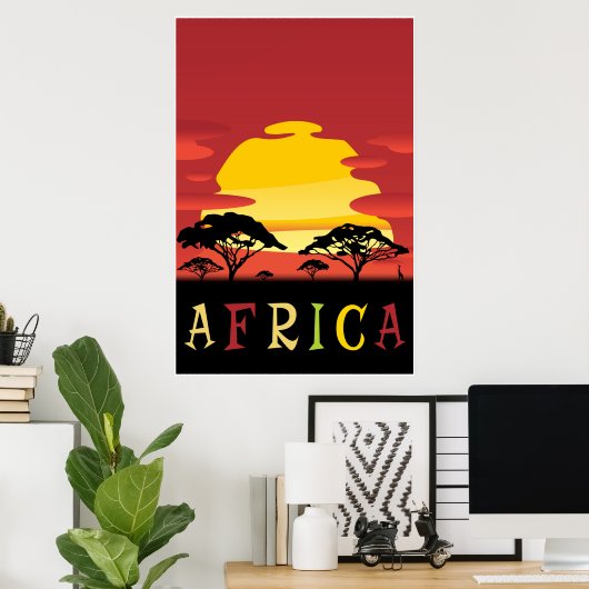 Afrique, Affiche de voyage (Bureau à domicile)