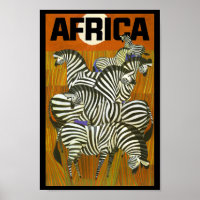 Afrique Affiches de voyage Zebras