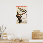 Afrique AFRIQUE AEROMARITIME Retro avion Poster (Cuisine)