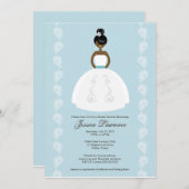 Afrique-Amérique : Jolie invitation à la douche nu (Devant / Derrière)