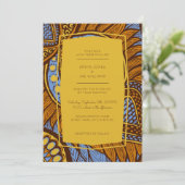 Afrique Ankara Sky Blue Floral Faire-part de maria (Debout devant)