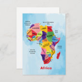 Afrique Carte couleur de l'eau (Devant / Derrière)